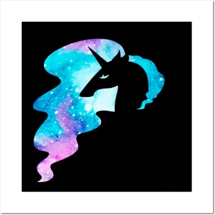 Elegant Galaxy Unicorn Posters and Art